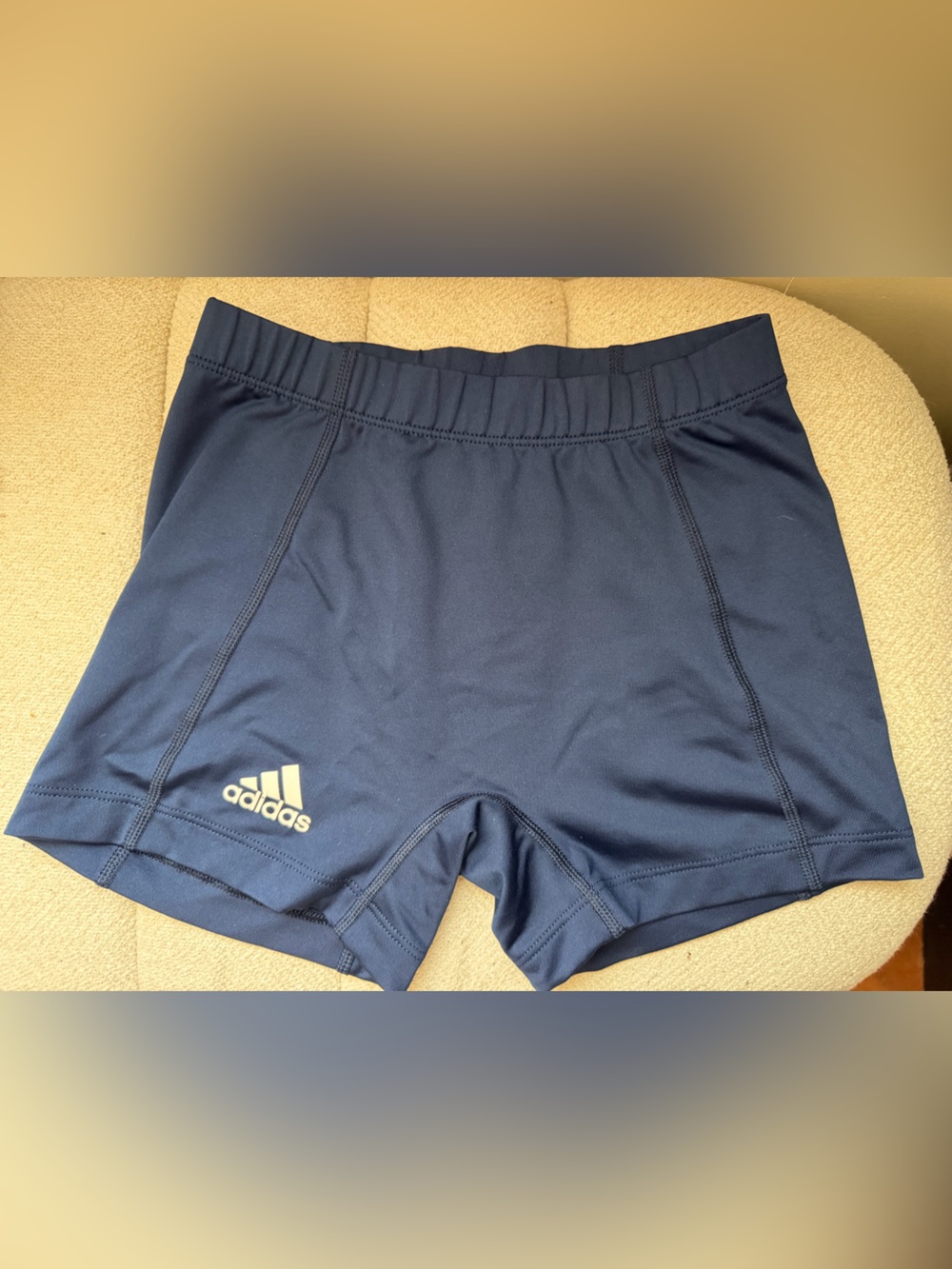 adidas Navy Athletic Bike Shorts with Logo